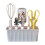 Kitchen Tool Set Fruit Knife, Scissors, Fruit and Vegetable Peeler, Bottle Opener Multi-Function Combination with Base B 1