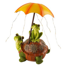 Statue de Jardin Solaire Tortue Grenouille Statue D'Extérieur Statue de Jardin Tortue Statue Décoration de Pelouse Art Cadeau de Pendaison de