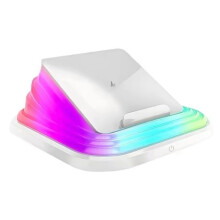 Chargeur Sans Fil Pliable avec Veilleuse Tactile Colorée - Station de Charge Multifonctionnelle pour Téléphone Portable de Bureau