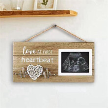 Fotorahmen für die Ultraschalluntersuchung Des Babys für Mama und Papa, Aus Holz, 10 X 15 cm, Graviertes Andenken