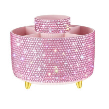 Bling Bureau Accessoires Organizer voor Vrouwen Tienermeisjes Bling Pen Houder Strass Make- Kwast Houder met 5 Sleuven Roze