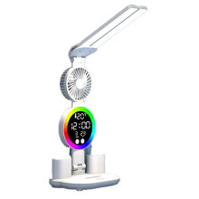 Led Bordslampa för Study Skrivbordslampa Läslampa Led Nattlampa Led Klocka Dispaly Läsbordslampa Plug In Model,B