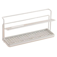 Scolapiatti per Bottiglie, Design Salvaspazio A Due Livelli per Bottiglie, Vassoio per Riporre il Lavandino Della Cucina