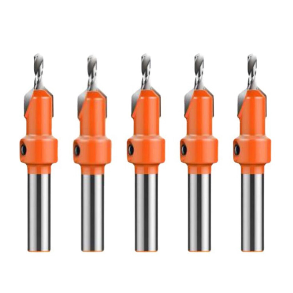 Woodworking Countersunk Bit 8Mm Diameter 5 Pack Speed Steel Chamfer Tool 10Mm Shank 9347817433456