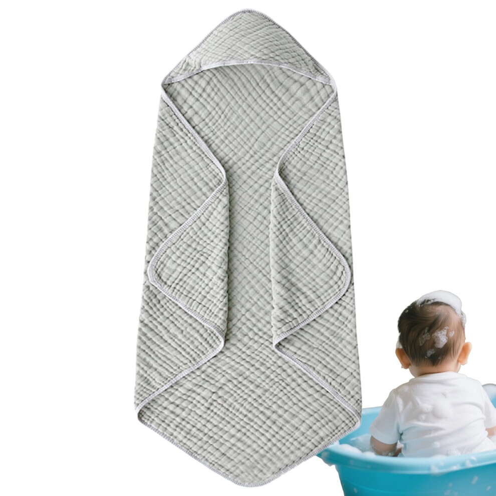 Hooded Baby Towels 35X35 Inch Cotton, Unisex Quickdrying For 03 Years Old Grey