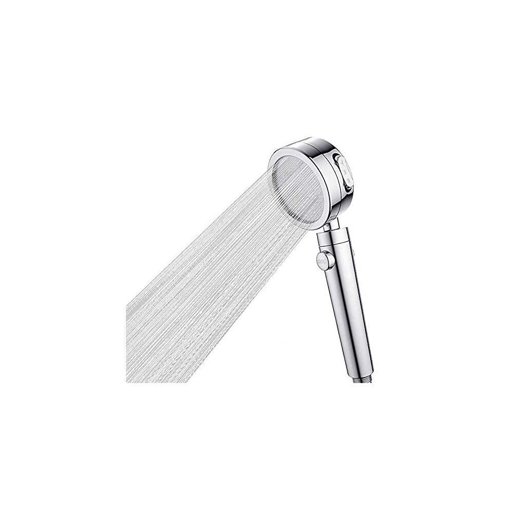 Shower Head Chrome Plated 3 Modes With Switch Button Plastic Adjustable Handheld Pressure Bathroom 9382693140159