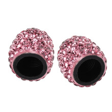 8 Stück Handgefertigte Nebelschirm Stecker für Autoreifenventile, Rosa, 15x13mm