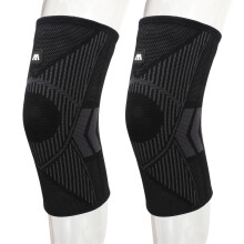 Breathable Elastic Nylon Knee Support Sleeve Black for Sports Fitness L