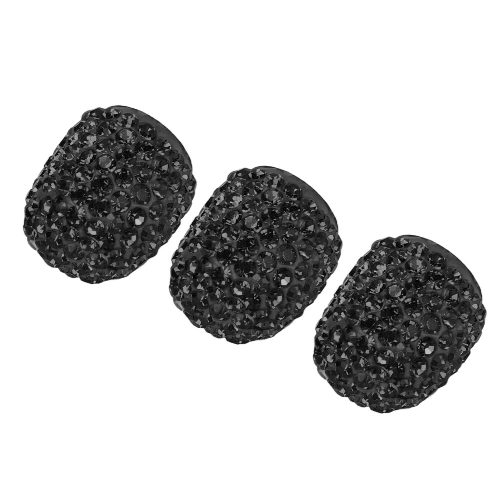 8Pcs Handmade Sparkling Rhinestone Car Valve Stem Caps, Universal Black 8201375215897