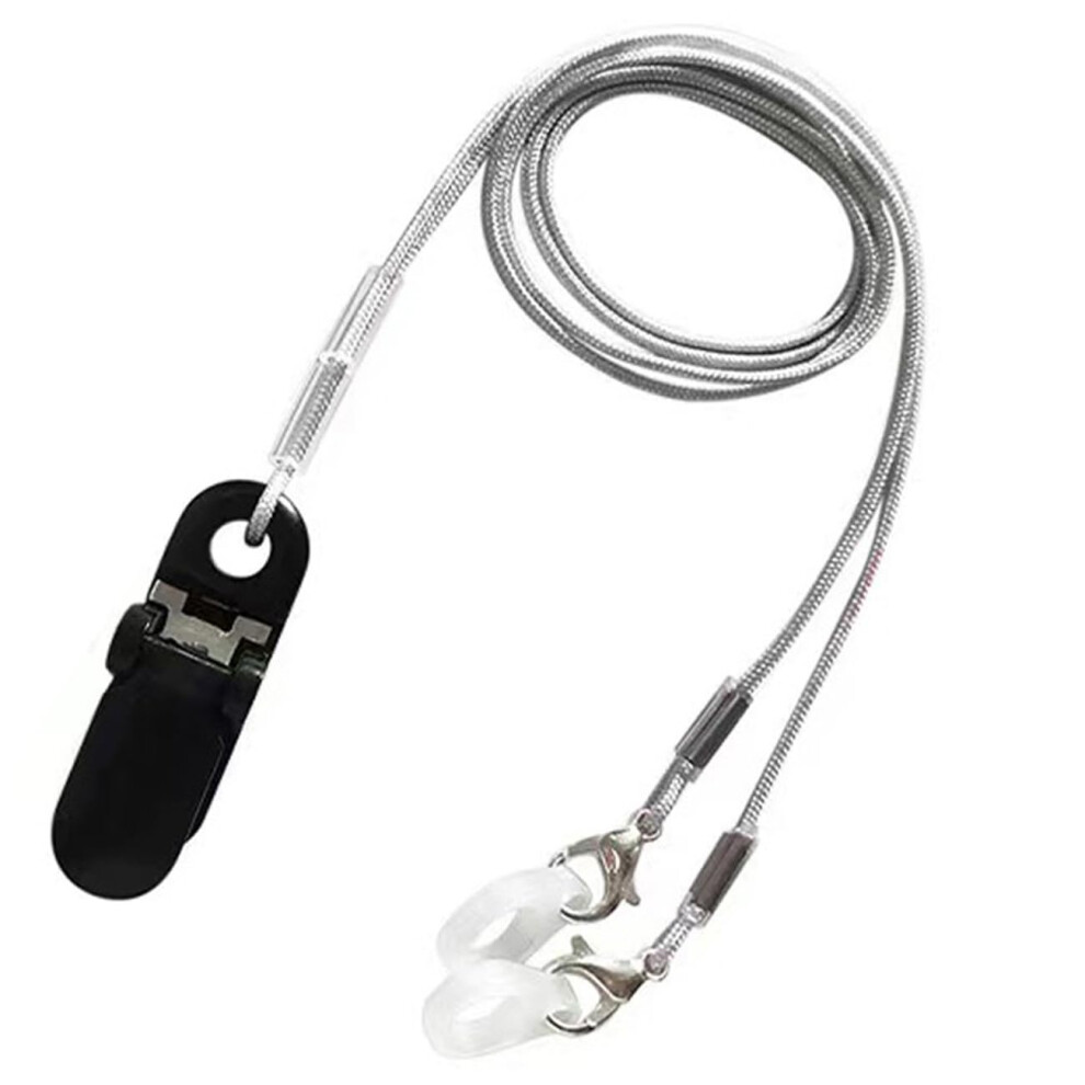 White Hearing Aids Holder Clip And Lanyard Anti Lost Safety Retainer For Adults And Kids Plastic Storage Box Included
