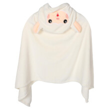 Thick Coral Fleece Hooded Bathrobe One Size Soft Absorbent Comfortable Bath Blanket For Boys Animal Design Bath Towel Cape