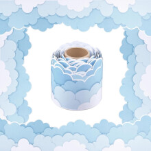 Bulletin Board Border 32.8ft Cloud Mass Pattern Border Trim For Classroom Whiteboards Chalkboard Kids Room Wall Sticker
