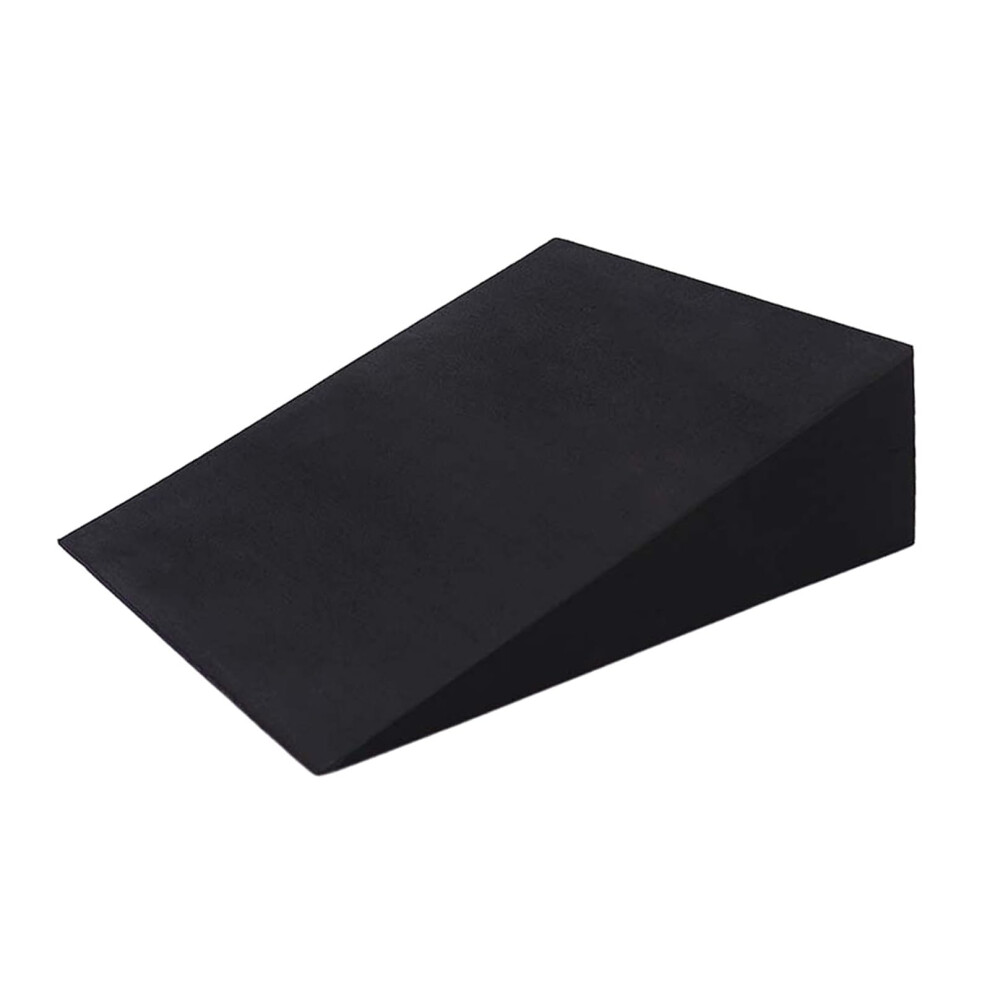 Foam Wedge Slant Board Calf Stretcher for Leg and Ankle Support - Black 28x25x9 Inch Height Adjustable Fitness Wedge