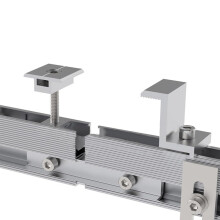 Aluminum Solar Panel Rail Connectors with Screws, Adjustable Roof Tile PV Mounting Clamp, 4 Pack