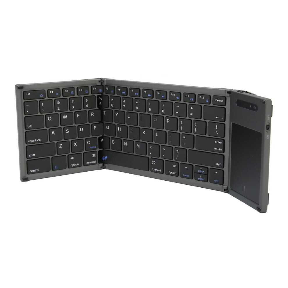 Bluetooth Folding Keyboard With Touchpad, Ultra Slim Wireless Multidevice Keyboard For Ios Android Windows Dark/Gray 9189345549939