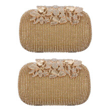 2X Unique Gold Rhinestone Evening Bag Clutch Purse Party Bridal Prom