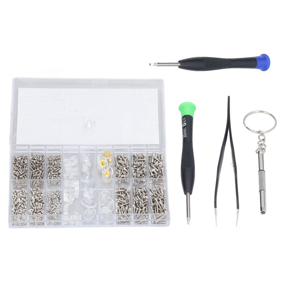 Stainless Steel Eyeglass Repair Kit with Screws & Screwdriver, Tweezers