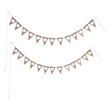 Guirlande de fanions en toile de jute, triangle et cœur, décoration de mariage champêtre, guirlande suspendue avec corde robuste pour fanions à