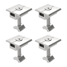 Aluminum Alloy Solar Panel Mounting Clamp Kit For 3035mm Modules End And Medium Clamps UShaped Rails 4Pcs