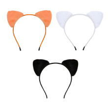 3Pcs Comfortable Animal Shaped Hair Band Girls-o white black