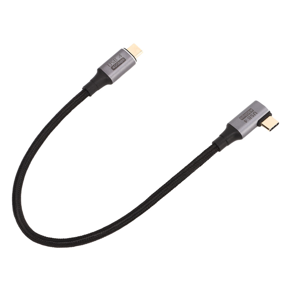0.3M Usb C Cable 40Gbps Right Angle High Flex For Fast Charging & Data Transfer 6931372063789