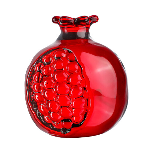 Realistischer Obst-Briefbeschwerer aus Glas,-Granatapfel