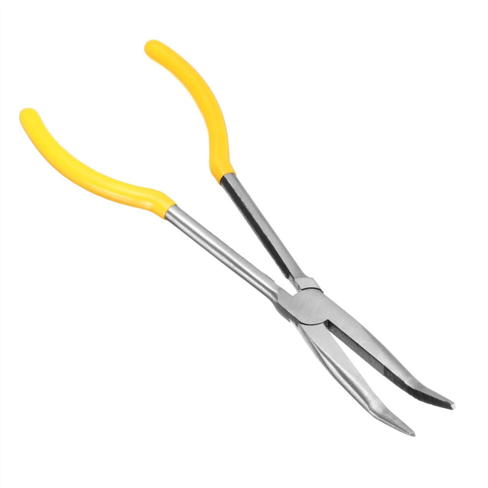 11Inch Needle Nose Pliers With Straight Wire Cutter Bent Tip Mechanics Tool Size D 9382693144089