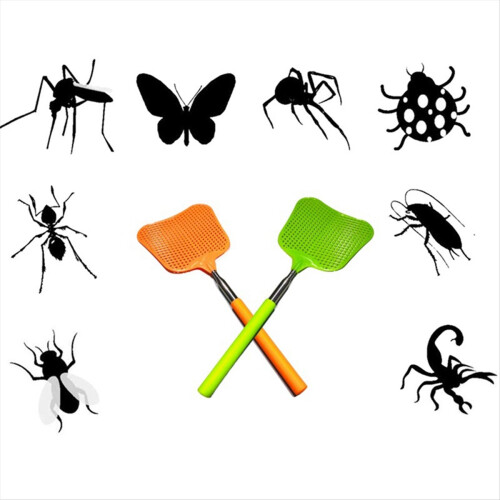 Telescopic Fly Swatters Heavy Duty Flyswatter with 2