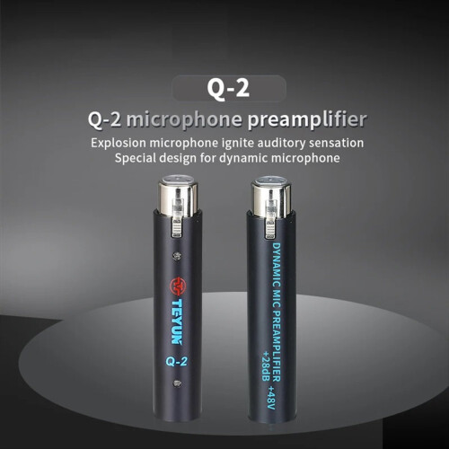 Q2 Microphone Dynamic Preamplifier 28Db Gain Mic 2