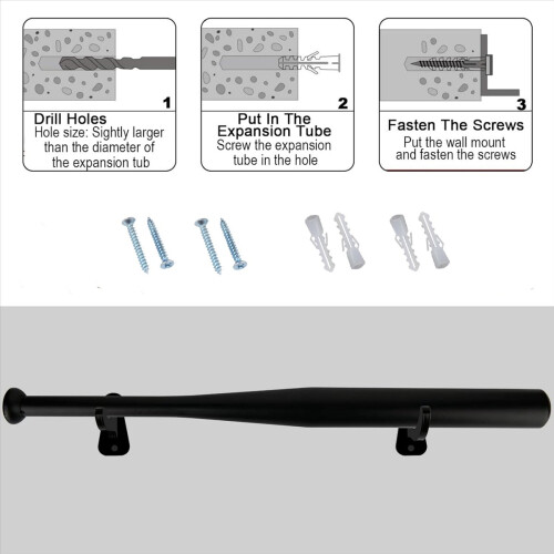 1 Pair Acrylic Baseball Wall Mounted Holder Bat Di 1