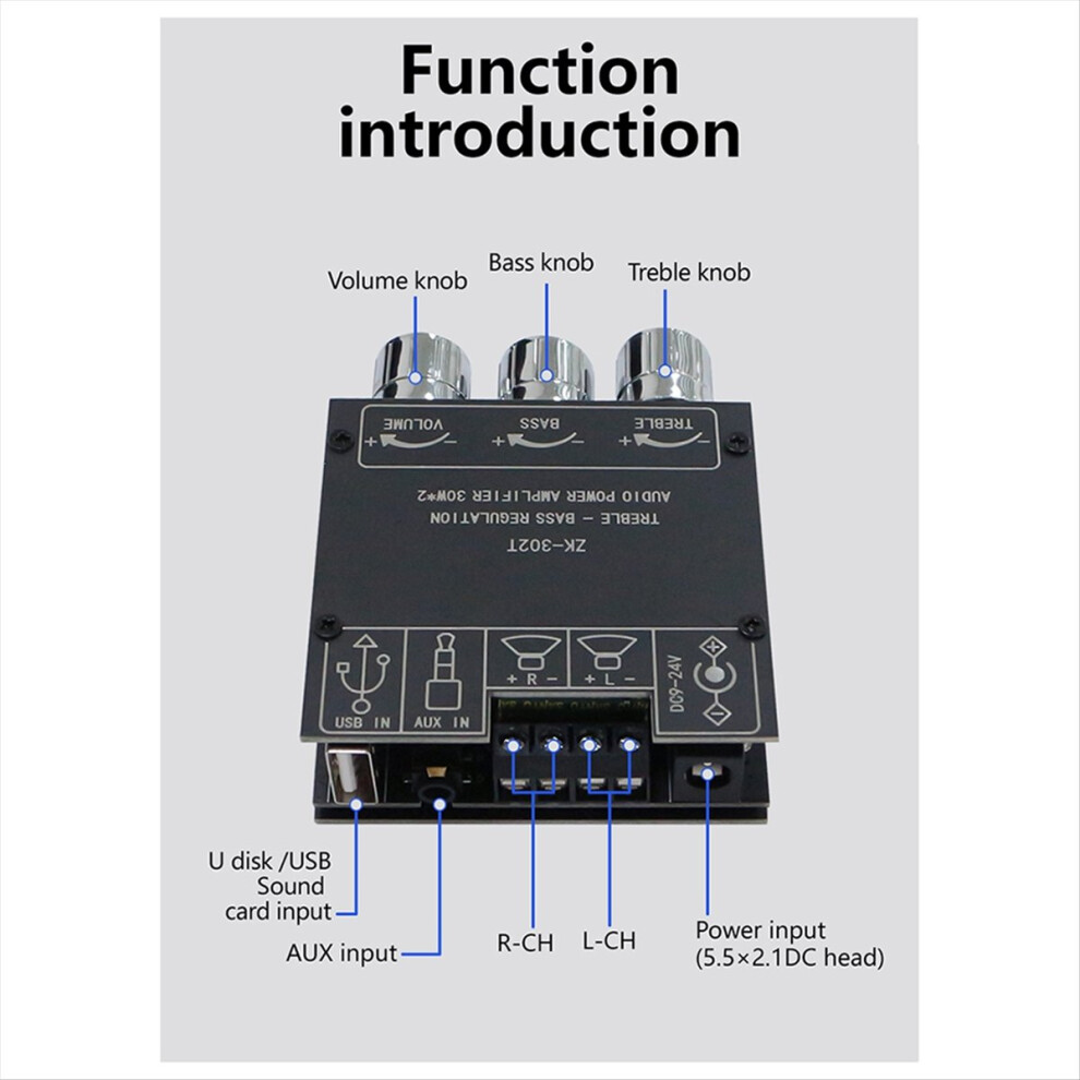 302T Bluetooth Digital Power Amplifier Module 2.0 4853077526067