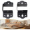 Shaped Bed Connectors Set For Centre Beam Support And Frame Fixing, Metal Construction (32mm) 3