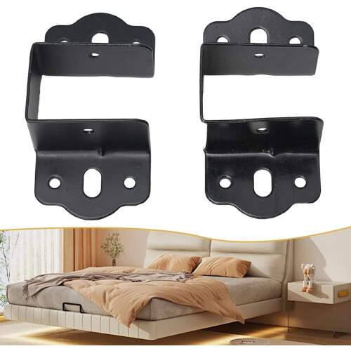 Shaped Bed Connectors Set For Centre Beam Support And Frame Fixing, Metal Construction (32mm) 2