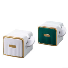 Toothpaste Tube Squeezer Set Of 2, Bathroom Rolling Dispenser And Stand Holder, PP/ABS Organizer, White & Green