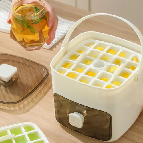 2-Layer Ice Block Tray with Mold, Storage Box for 2