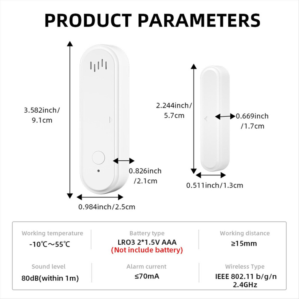 Tuya Smart Wifi Door Sensor 80Db Sound Window Life 4853202253530