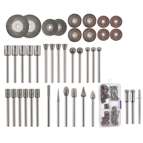 43Pcs Stone Carving Set,26 Diamond Burr Bits, 10 I 1