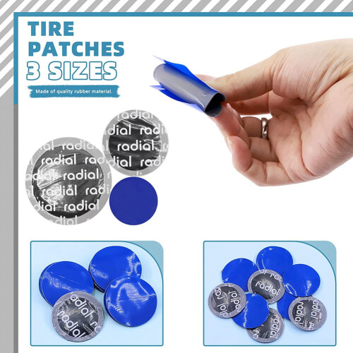 32Pcs Tire Repair Patch Tools Kit, Roller with Buf 2
