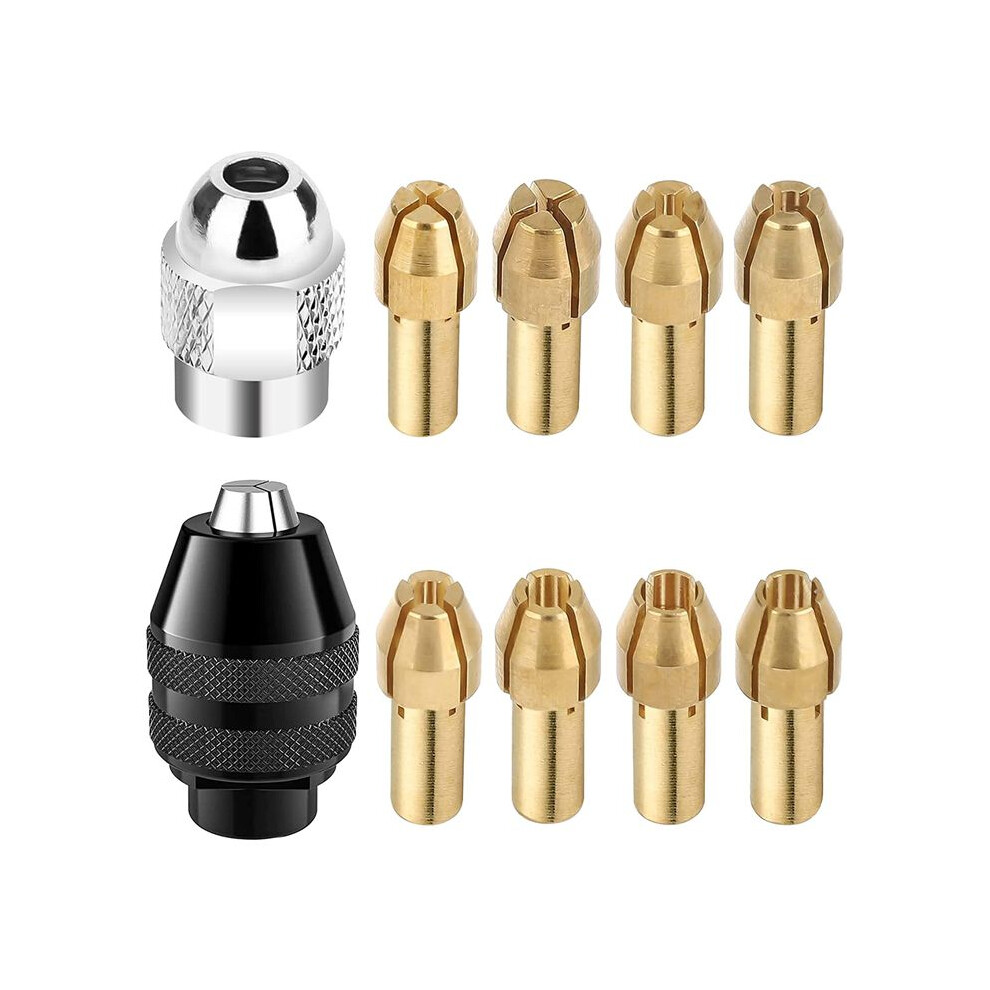 8Pcs Brass Collet Set With Keyless Drill Chuck, Re 4853202265892
