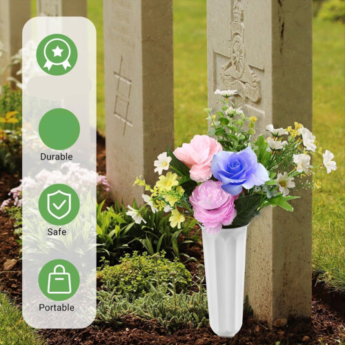 20 Pack Cemetery Vases with Spikes,Plastic for Flo 2