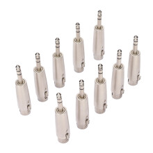 Conector de áudio desbalanceado, 10 unidades, entrada de 35 mm, banhado a latão e níquel, adaptadores de fácil encaixe, áudio balanceado para