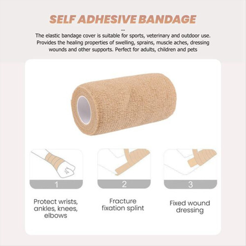 12 Packs Self Adhesive Cohesive Bandage, 10X450cm, 1