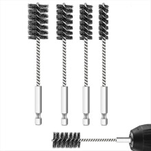 4Pcs Stainless Steel Wire Brush for Drill Bore Set