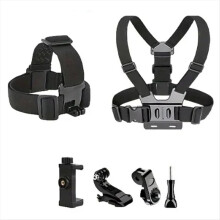 6pcs Action Camera Kit Head Strap Chest Mount Adj