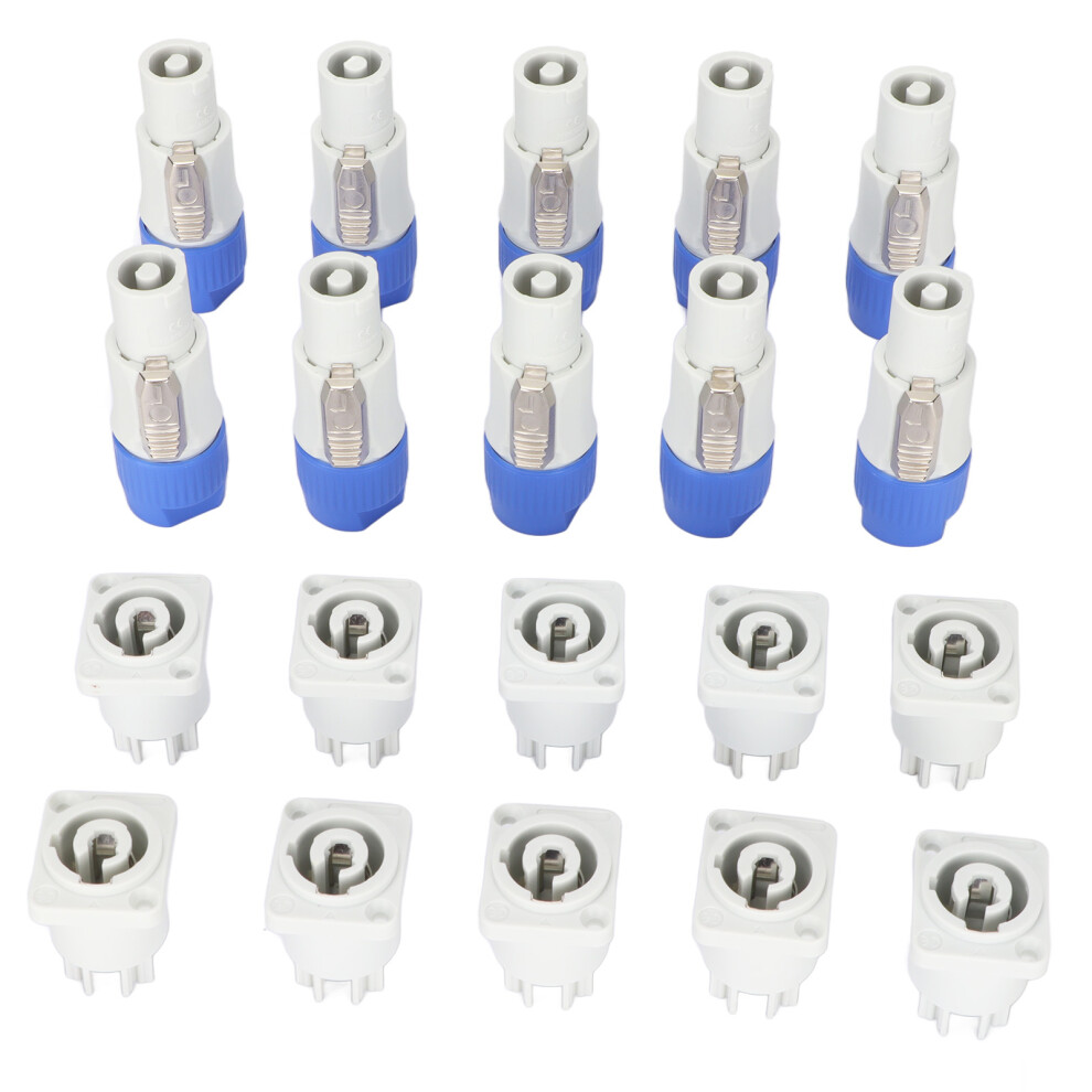 Speaker Audio Powercon Connector, 250V 20A Lockable Device Chassis Plug Metal Binding Post Cable Connection For Stage Equipment 9773935214378
