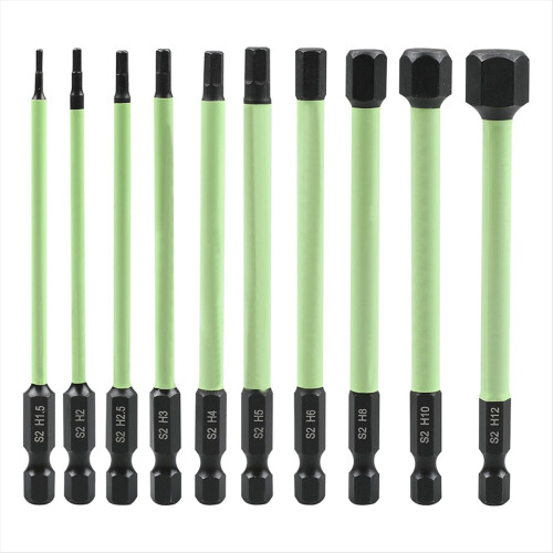 10PCS Magnetic Hex Head Wrench Drill Bits Set 1/4i