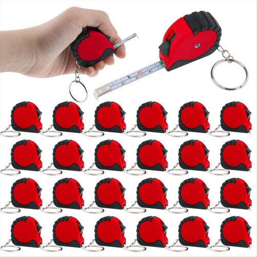 Mini Tape Measure Keychain Set, 3 Ft Retractable, 1
