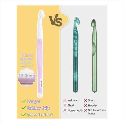 5 PCS Crochet Hook Set, Large Ergonomic Hooks, Big 2