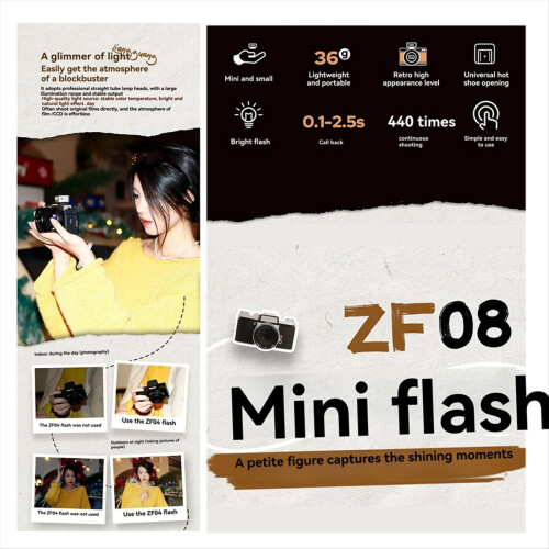 ZF08 Mini Retro Flash Universal Hot Shoe for XT5 2