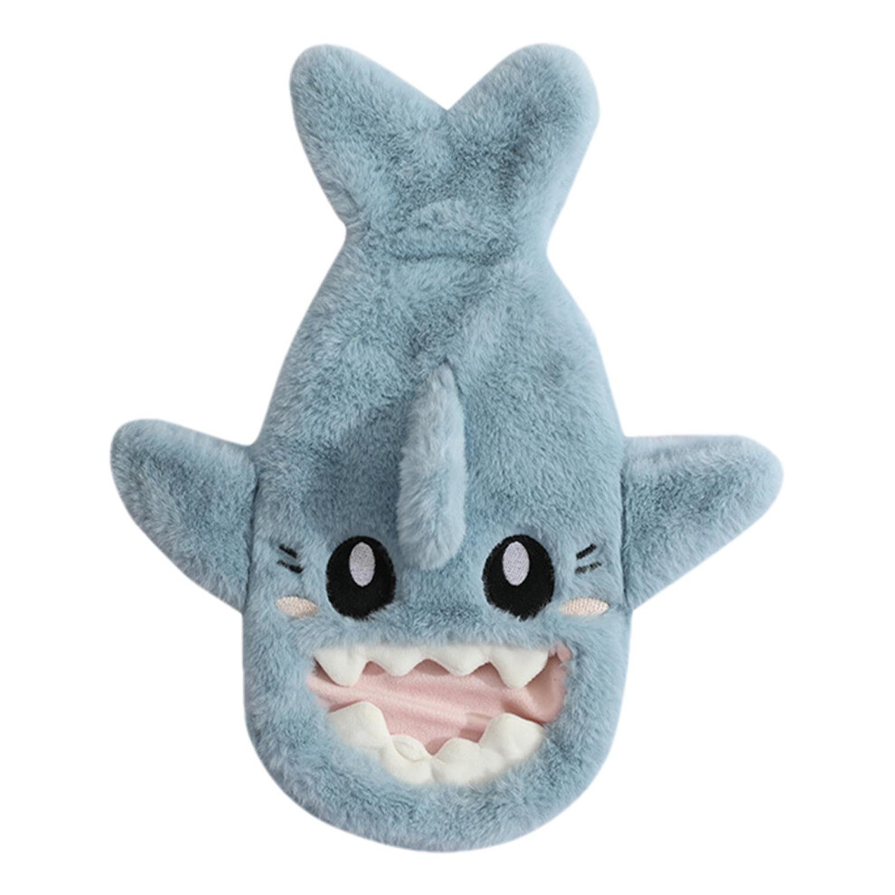 Plush Hot Water Bottle 1000ml Cartoon Shark Design Soft Cover Hands and Feet Warmer for All